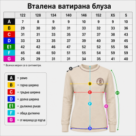 Fitted quilted blouse 01 student uniform of Dusho Hadzhidekov Primary School sizes