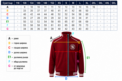 Спортно яке 17 размери