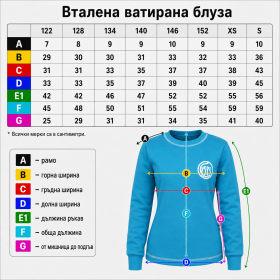 Fitted quilted blouse 02 Botev Student uniform NU Hristo Botev Plovdiv sizes