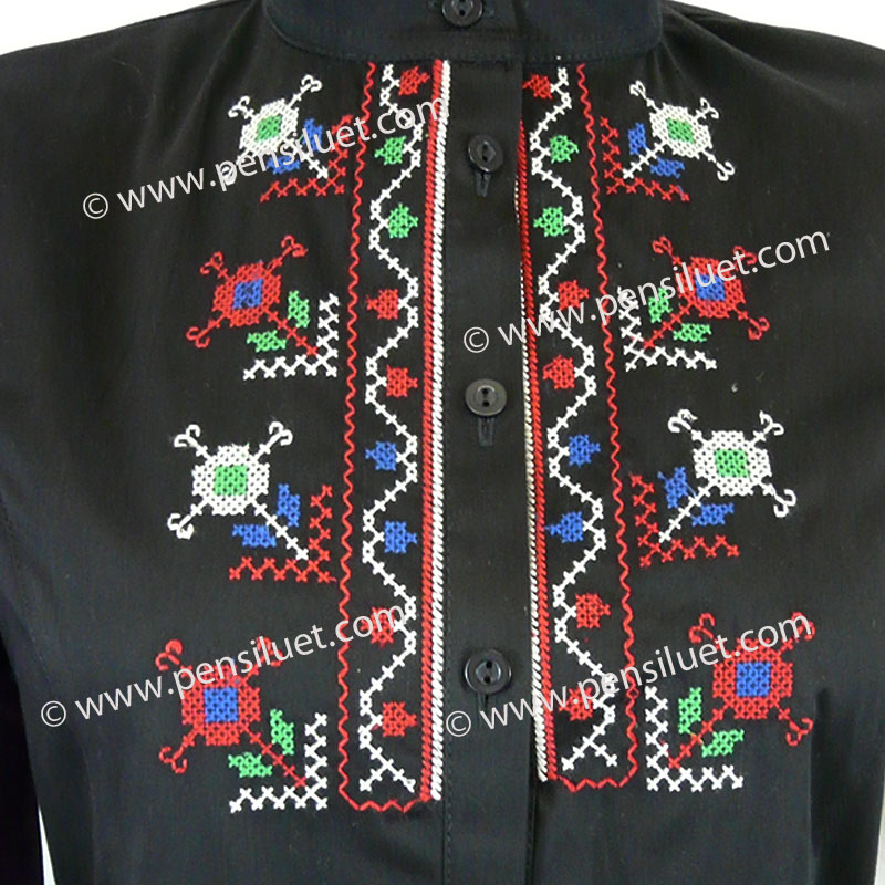 Women's blouse with embroidery 14M1 black