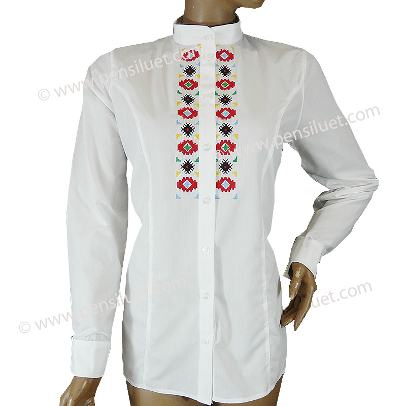 Women's blouse with embroidery 02M3 long sleeves