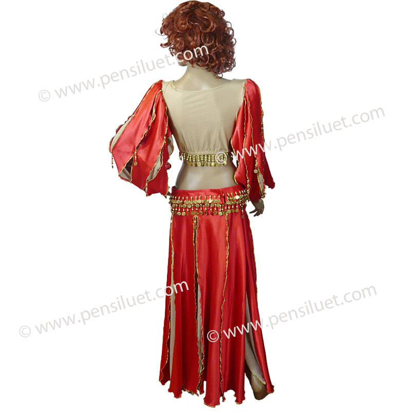 Дамски костюм за ориенталски танци 01 червен