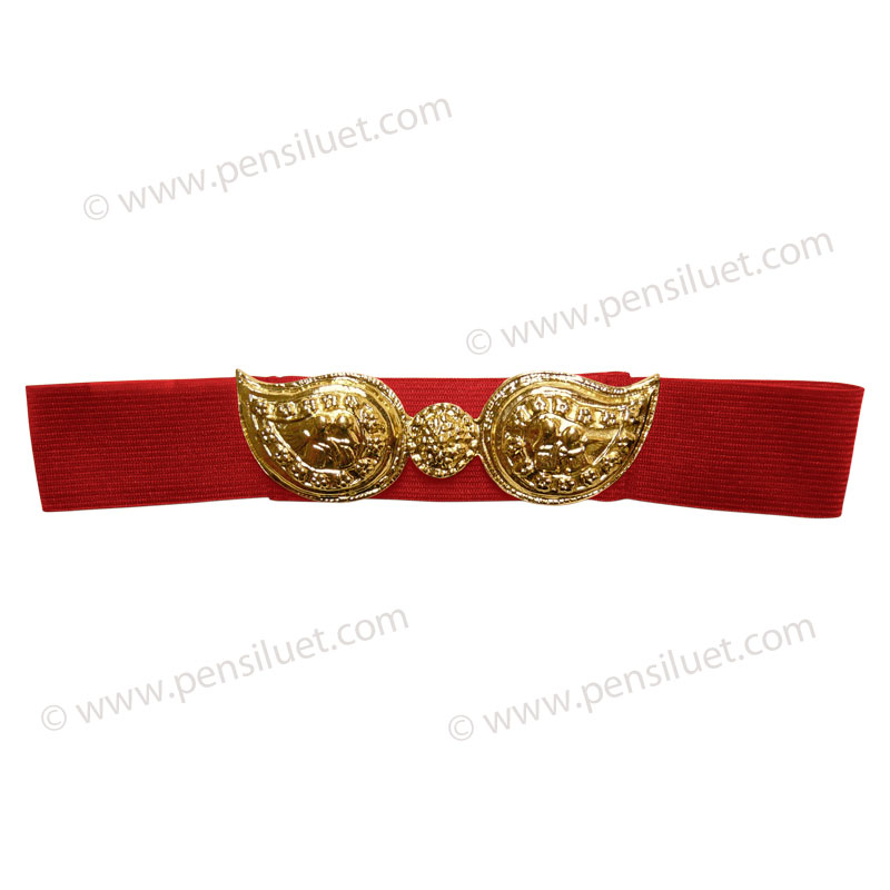 Children's Buckle 05 gold with red belt