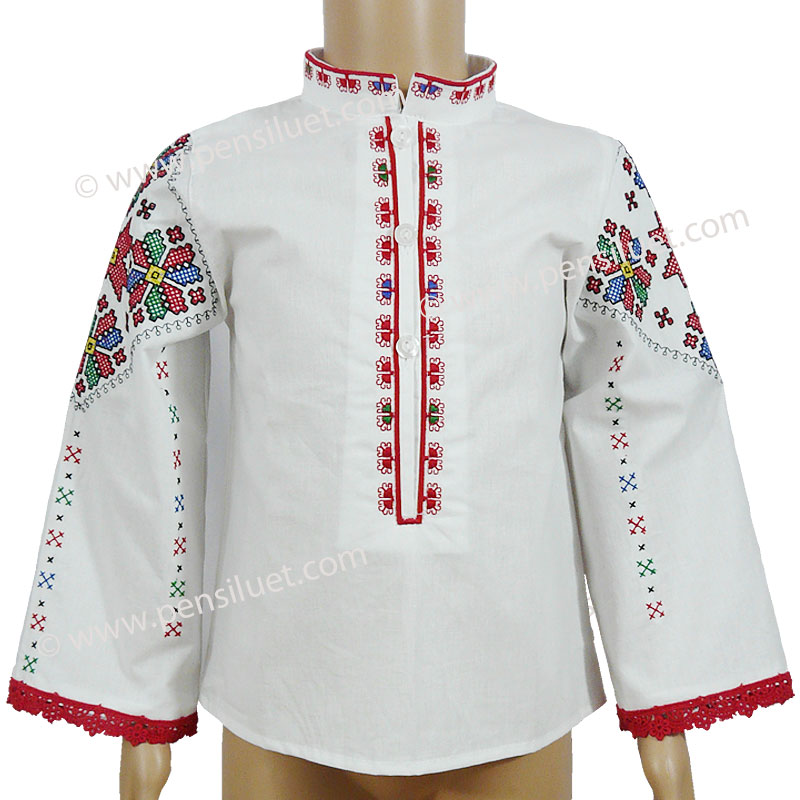 Shopska children's blouse 03 cross