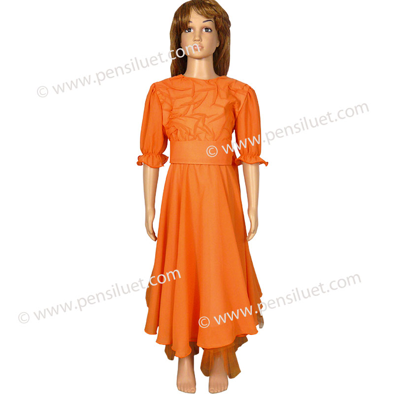 Детска Валсова рокля 01 оранжева
