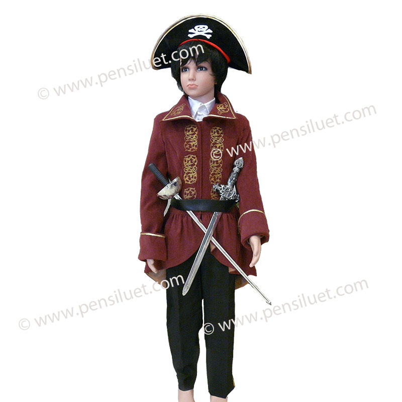 Пиратски костюм бордо