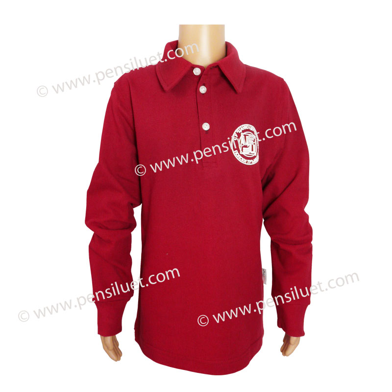 Sports fitted blouse burgundy 17 long sleeves School uniform of SU Tsanko Tserkovski Polski Trumbezh