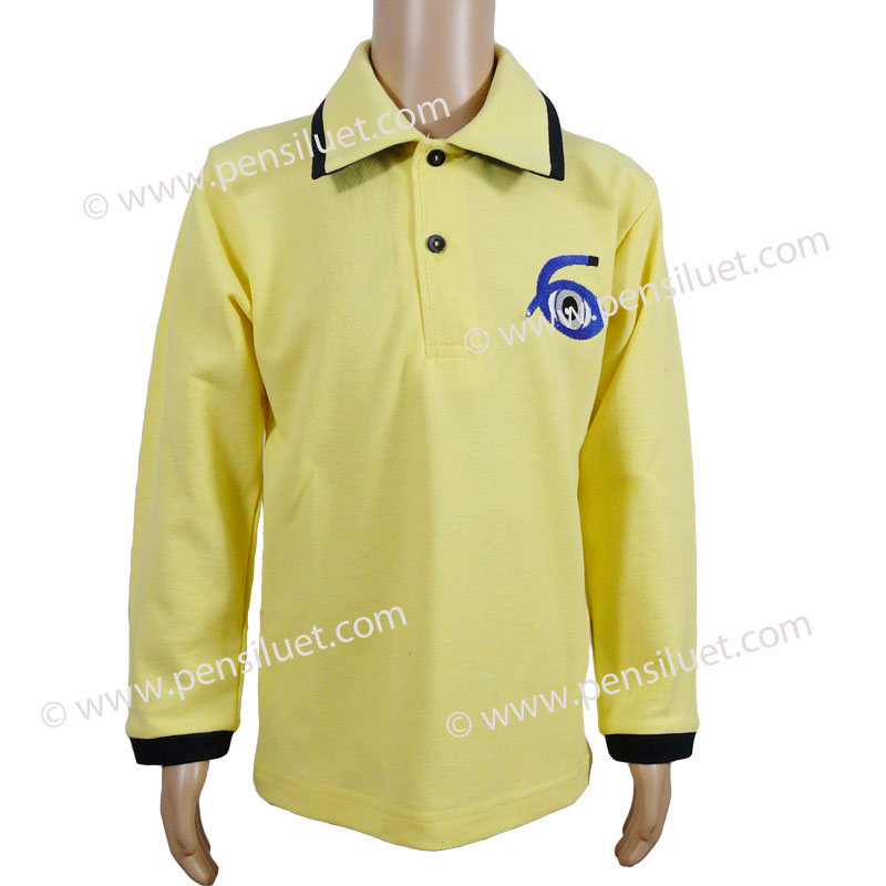 Спортна блуза 19 жълта д. ръкав Fitted Sports Blouse 19 Yellow Sleeve Uniform at the Sixth Primary School Graf Ignatiev Sofia