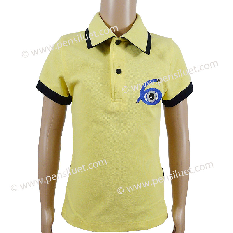 Fitted Sports Blouse 19 Yellow Short Sleeves Student Uniform of the Sixth Primary School Graf Ignatiev Sofia