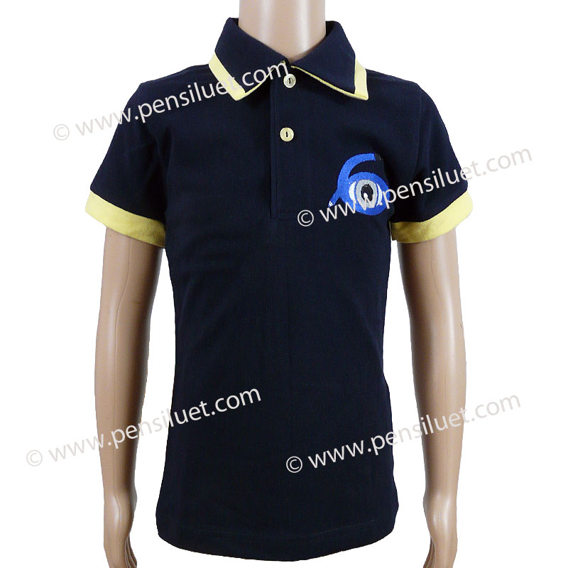 Fitted Sports Blouse 19 Blue Short Sleeve Uniform of the Sixth Graf Ignatiev Primary School Sofia