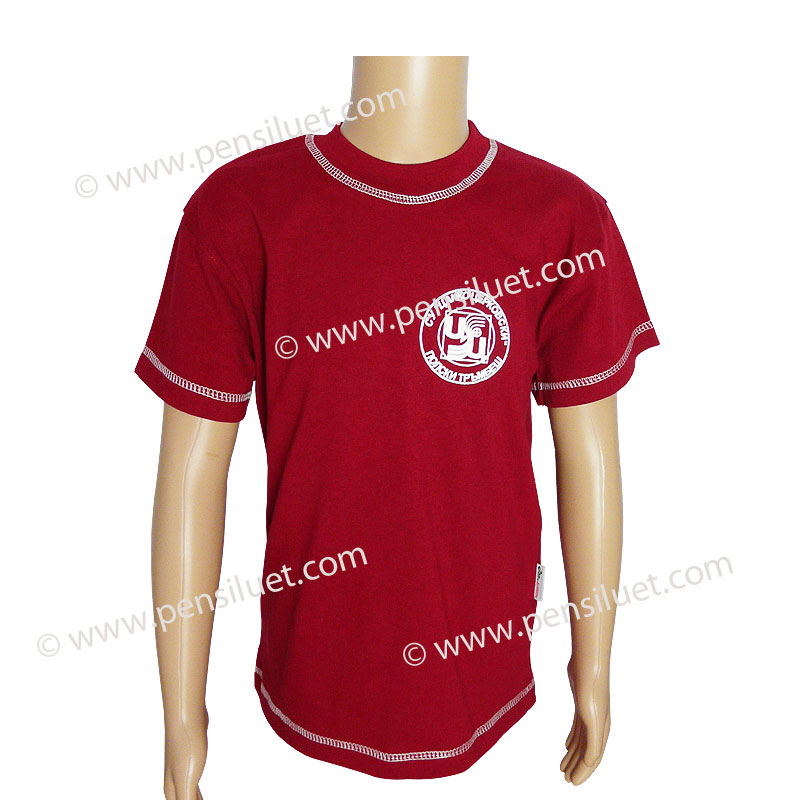T-shirt burgundy short sleeve 17 School unifororm SU Tsanko Tserkovski Polski Trambesh.