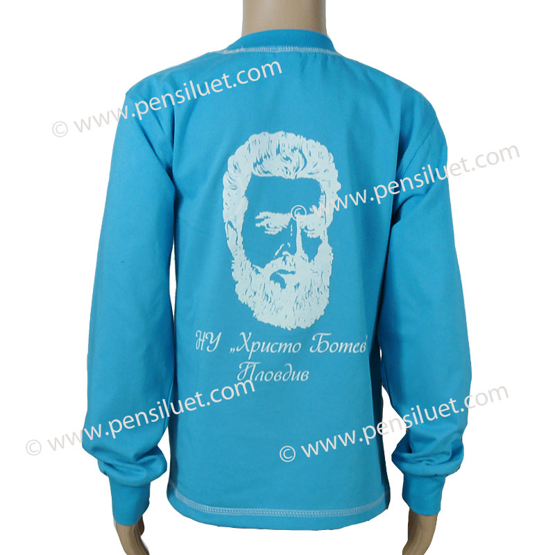 T-shirt 02 Blue long sleeves back